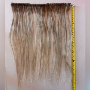 JZ Styles 18” Machine Weft Remy Human Hair Extensions Blonde Rooted Ombré